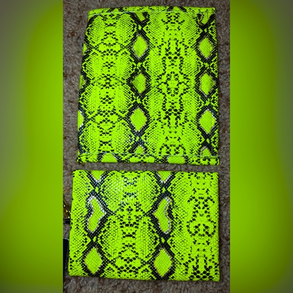 NWT Bundle Neon Animal Print Jewelry Pouch + Matching Micro...